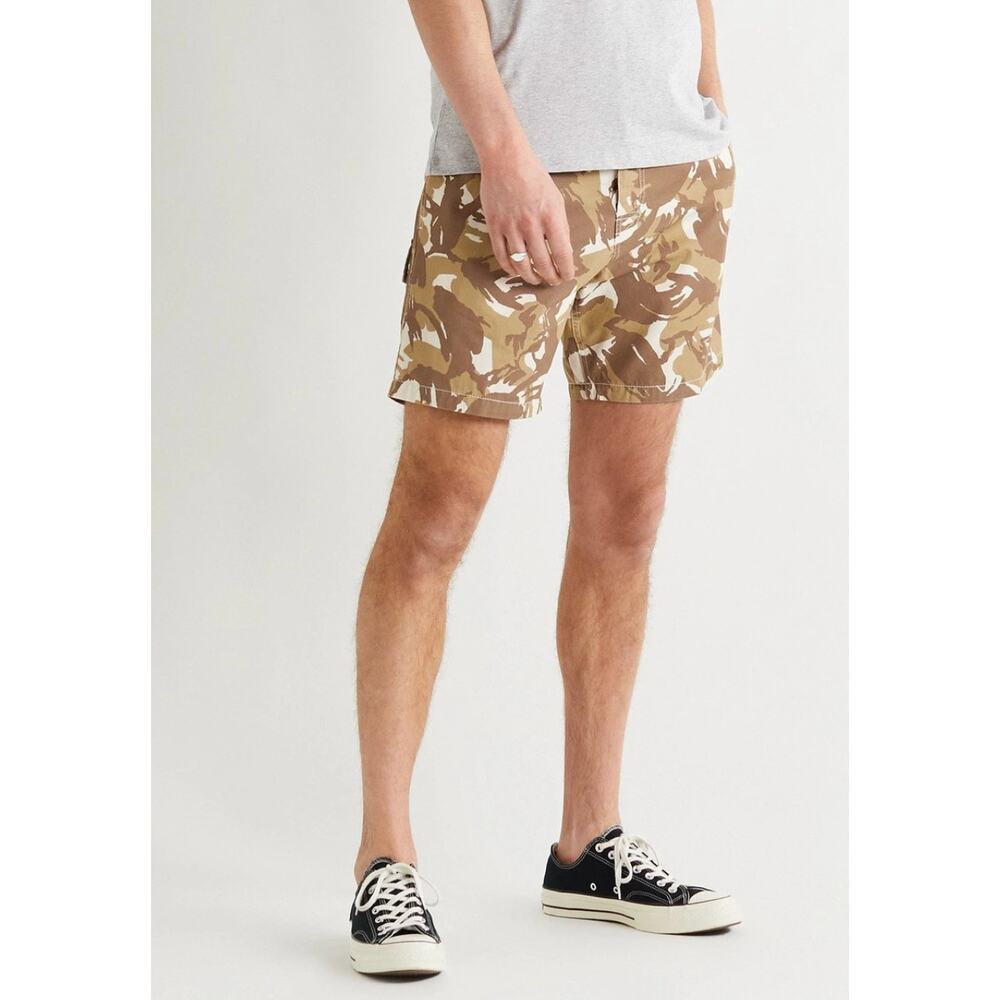A.P.C. Éli Camouflage-Print Cotton-Twill Drawstring Shorts in Brown Size Medium
